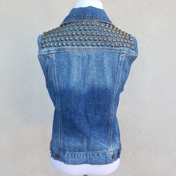BDG Urban Outfitters Gold Studded Jean Vest - Picture 2 of 6